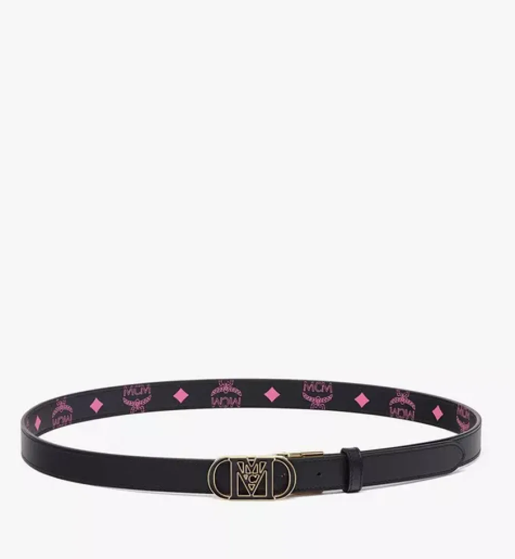Mode Travia Reversible Belt In Embossed Leather