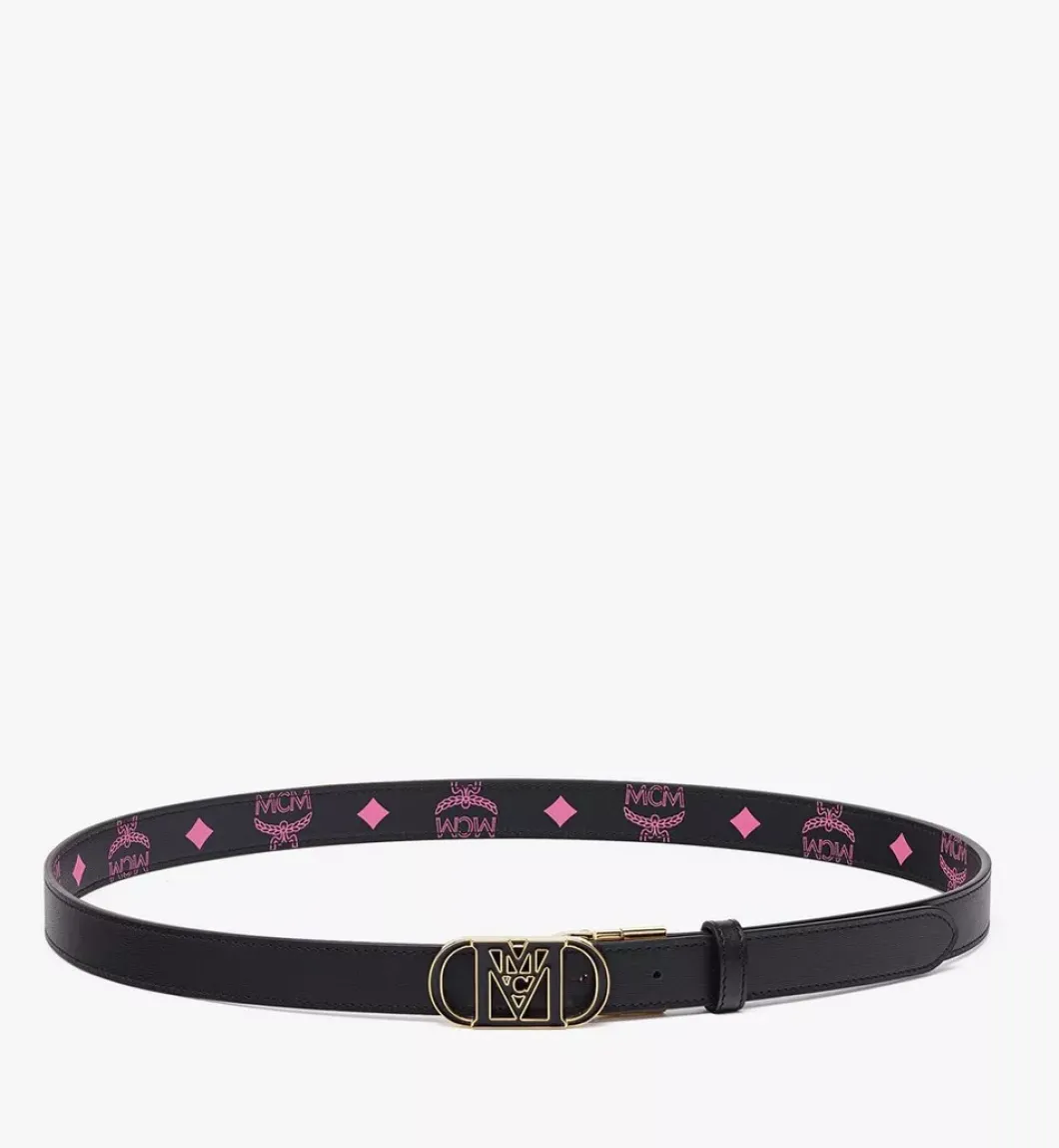 Mode Travia Reversible Belt In Embossed Leather