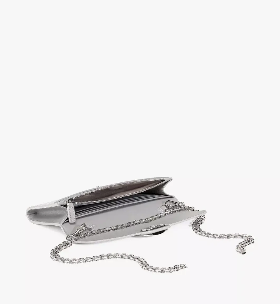 Mode Travia Wallet On Chain In Glitter Leather