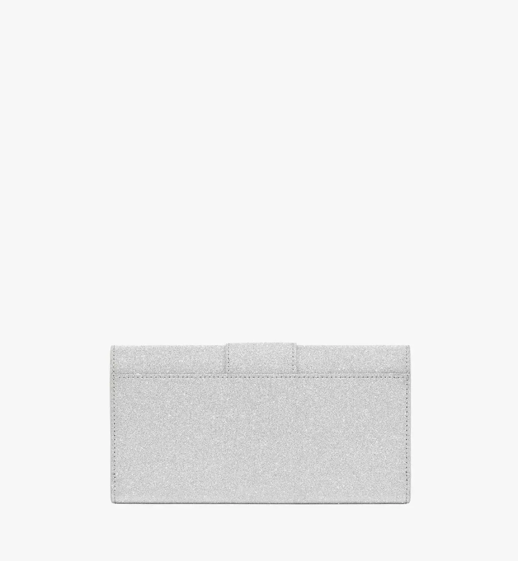 Mode Travia Wallet On Chain In Glitter Leather