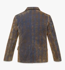 Monogram Jacquard Blazer In Velvet Denim