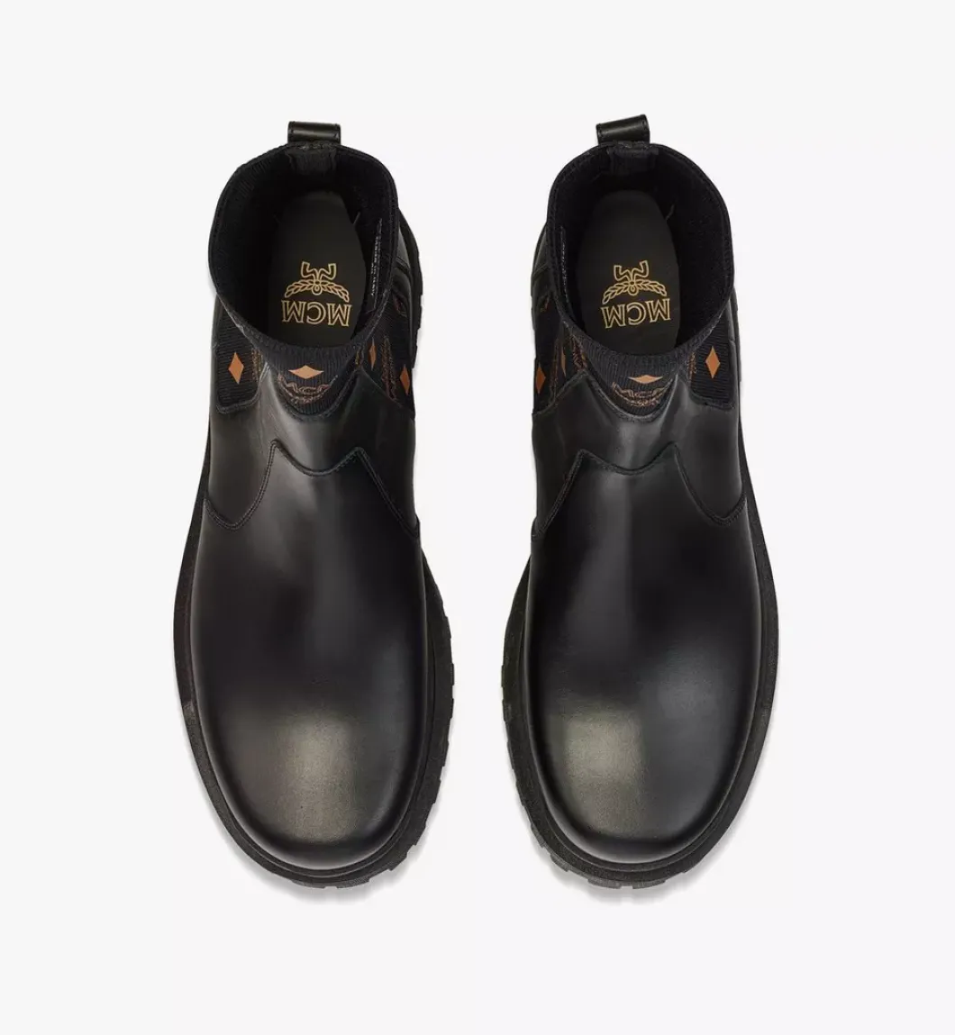 Monogram Knit Boots In Calf Leather