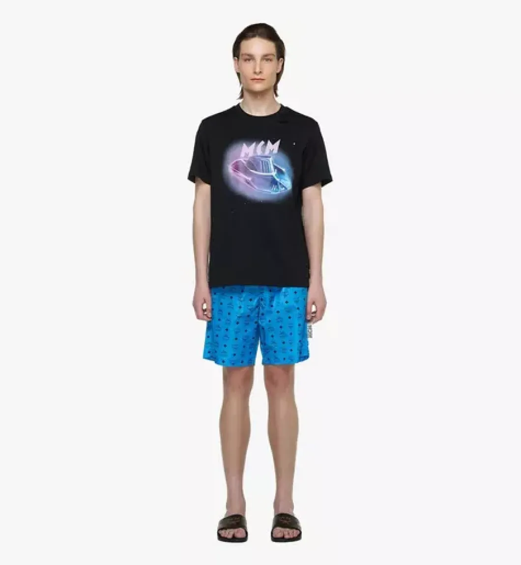 Monogram Print Swim Trunks