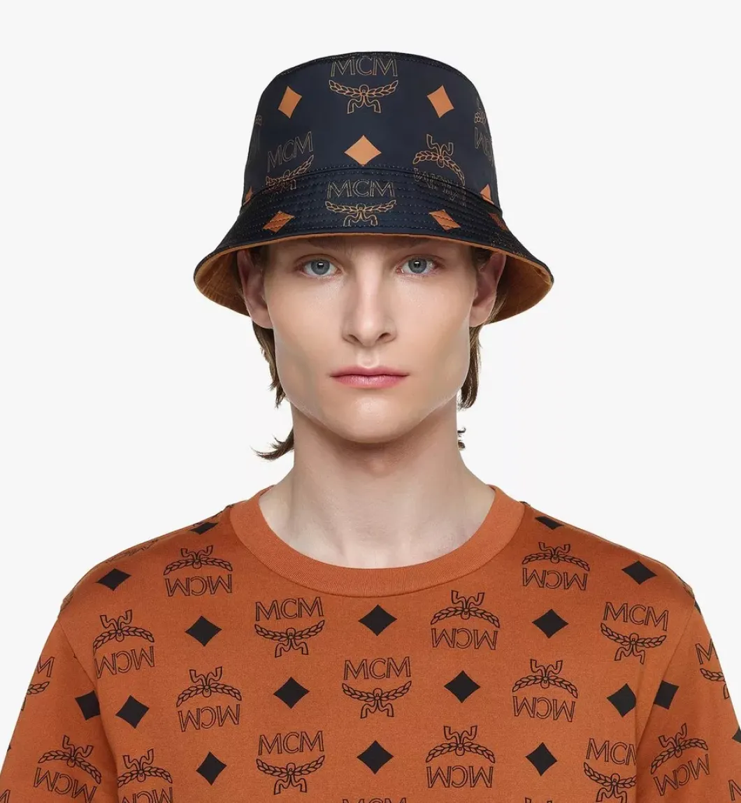 Reversible Monogram Bucket Hat In Recycled Polyester