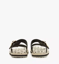 Sandals In Linen Leather Mix