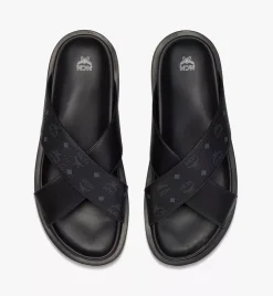 Sandals In Visetos Leather Mix