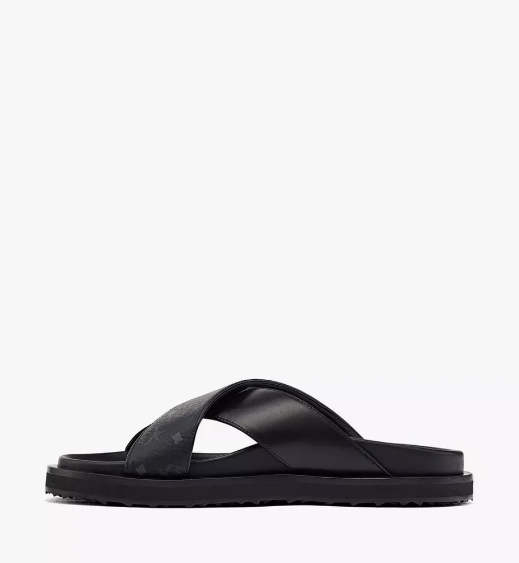 Sandals In Visetos Leather Mix