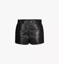 Shorts In Crushed Faux Leather