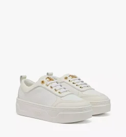 Skyward Platform Sneakers In Saffiano Leather
