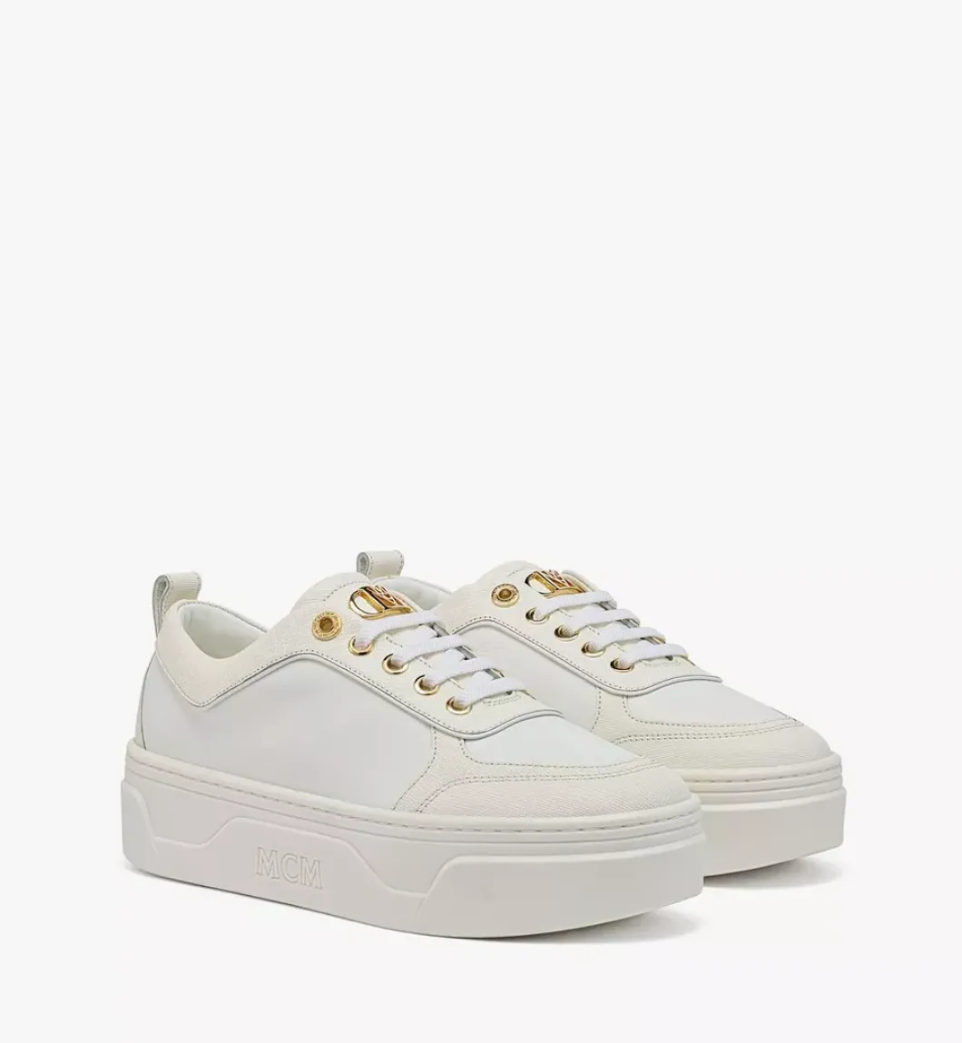 Skyward Platform Sneakers In Saffiano Leather