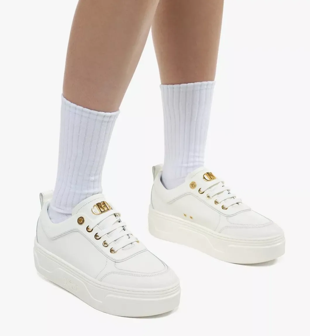 Skyward Platform Sneakers In Saffiano Leather