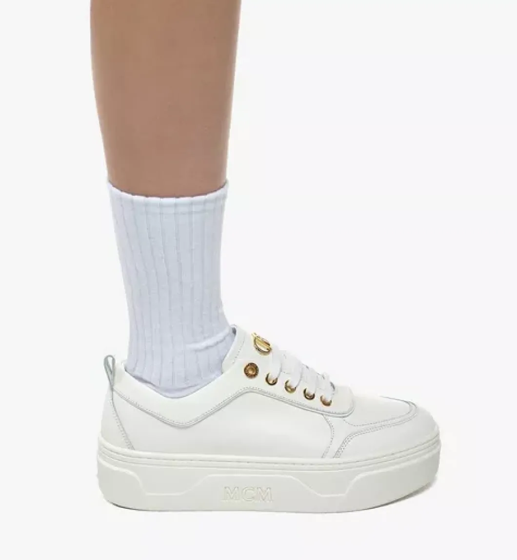 Skyward Platform Sneakers In Saffiano Leather