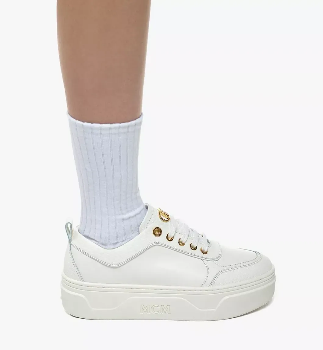 Skyward Platform Sneakers In Saffiano Leather