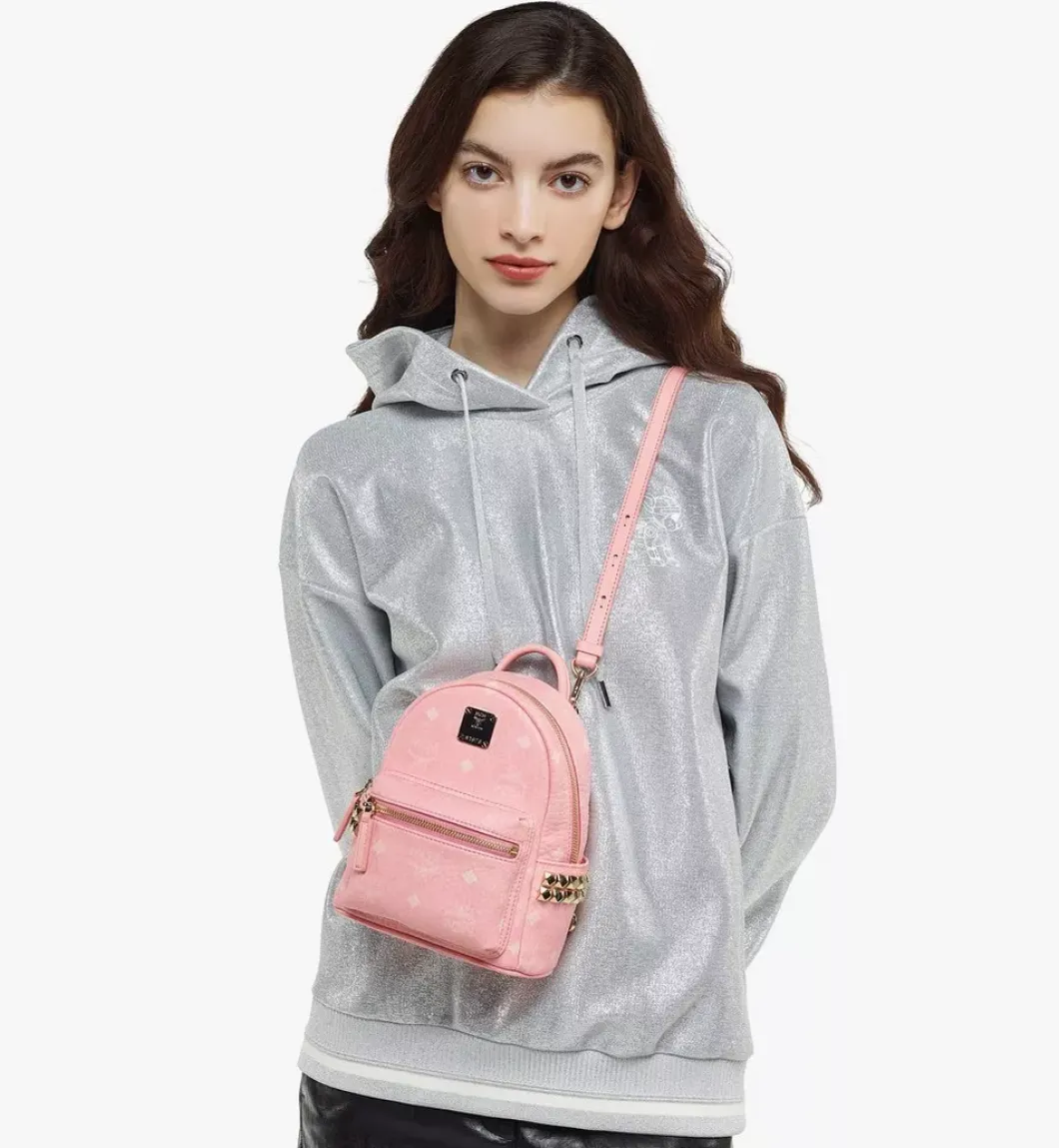 Stark Bebe Boo Side Studs Backpack In Visetos