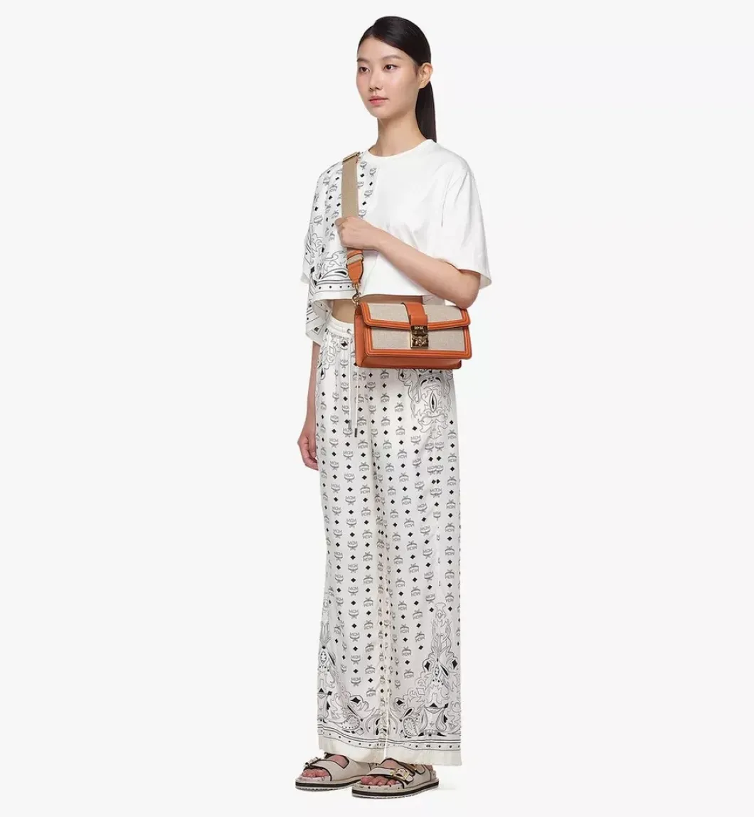 Tracy Shoulder Bag In Linen Leather Mix