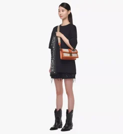 Tracy Shoulder Bag In Linen Leather Mix