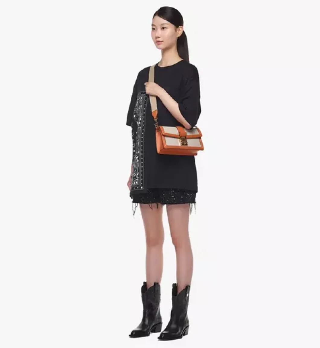 Tracy Shoulder Bag In Linen Leather Mix