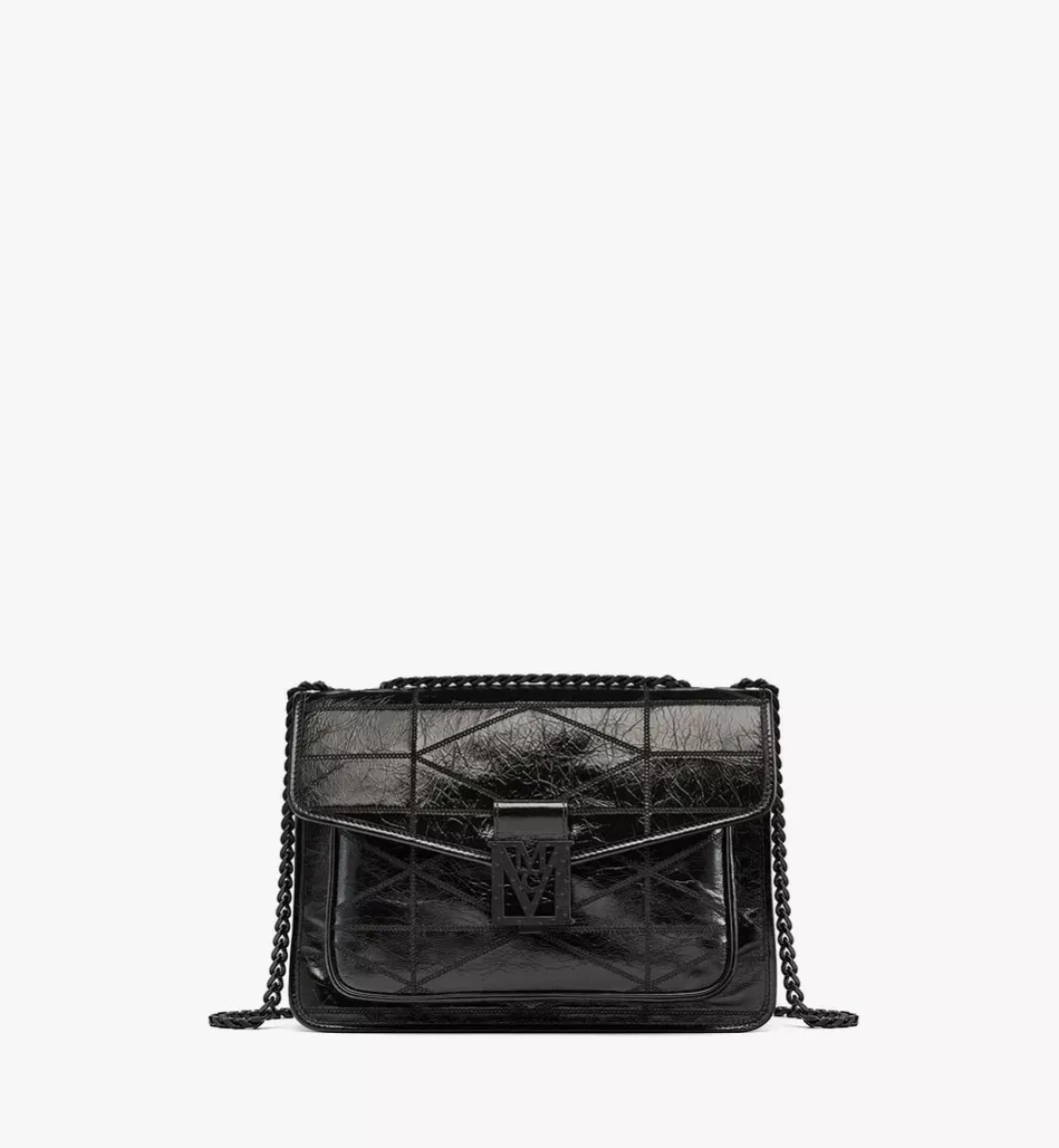 Travia Quilted Shoulder Bag In Crushed Leather