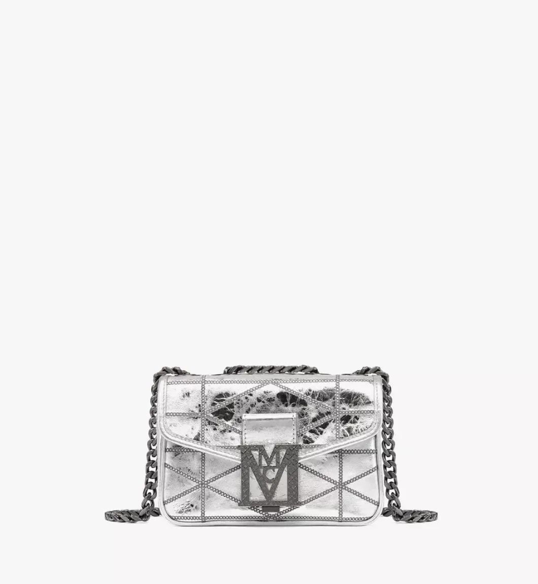 Travia Quilted Shoulder Bag In Crash Calf Leather