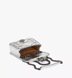 Travia Quilted Shoulder Bag In Crash Calf Leather