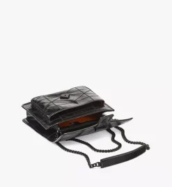 Travia Quilted Shoulder Bag In Crushed Leather
