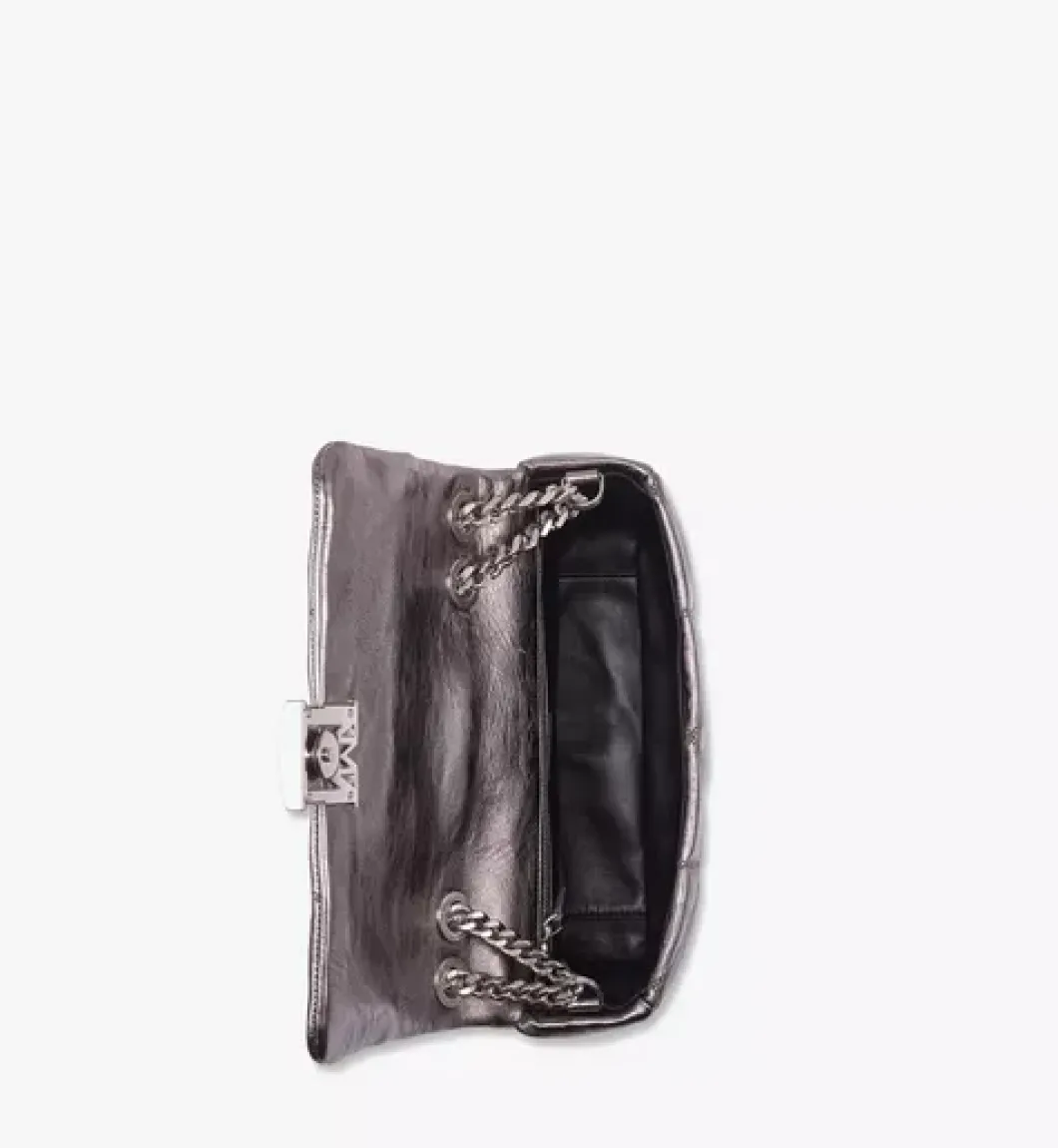 Travia Quilted Shoulder Bag In Crushed Calf Leather