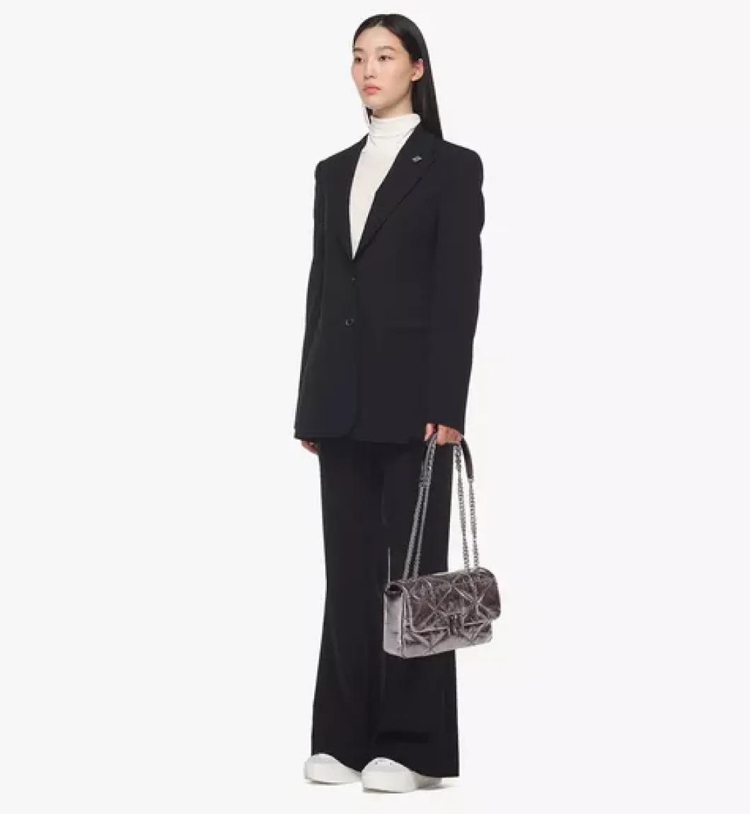 Travia Quilted Shoulder Bag In Crushed Calf Leather