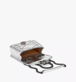 Travia Quilted Shoulder Bag In Crash Calf Leather
