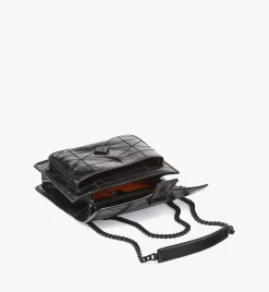 Travia Quilted Shoulder Bag In Crushed Leather