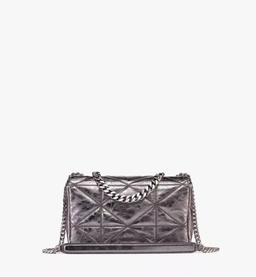 Travia Quilted Shoulder Bag In Crushed Calf Leather