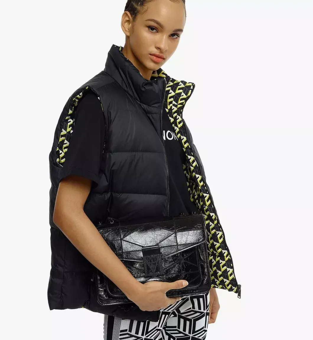 Travia Quilted Shoulder Bag In Crushed Leather