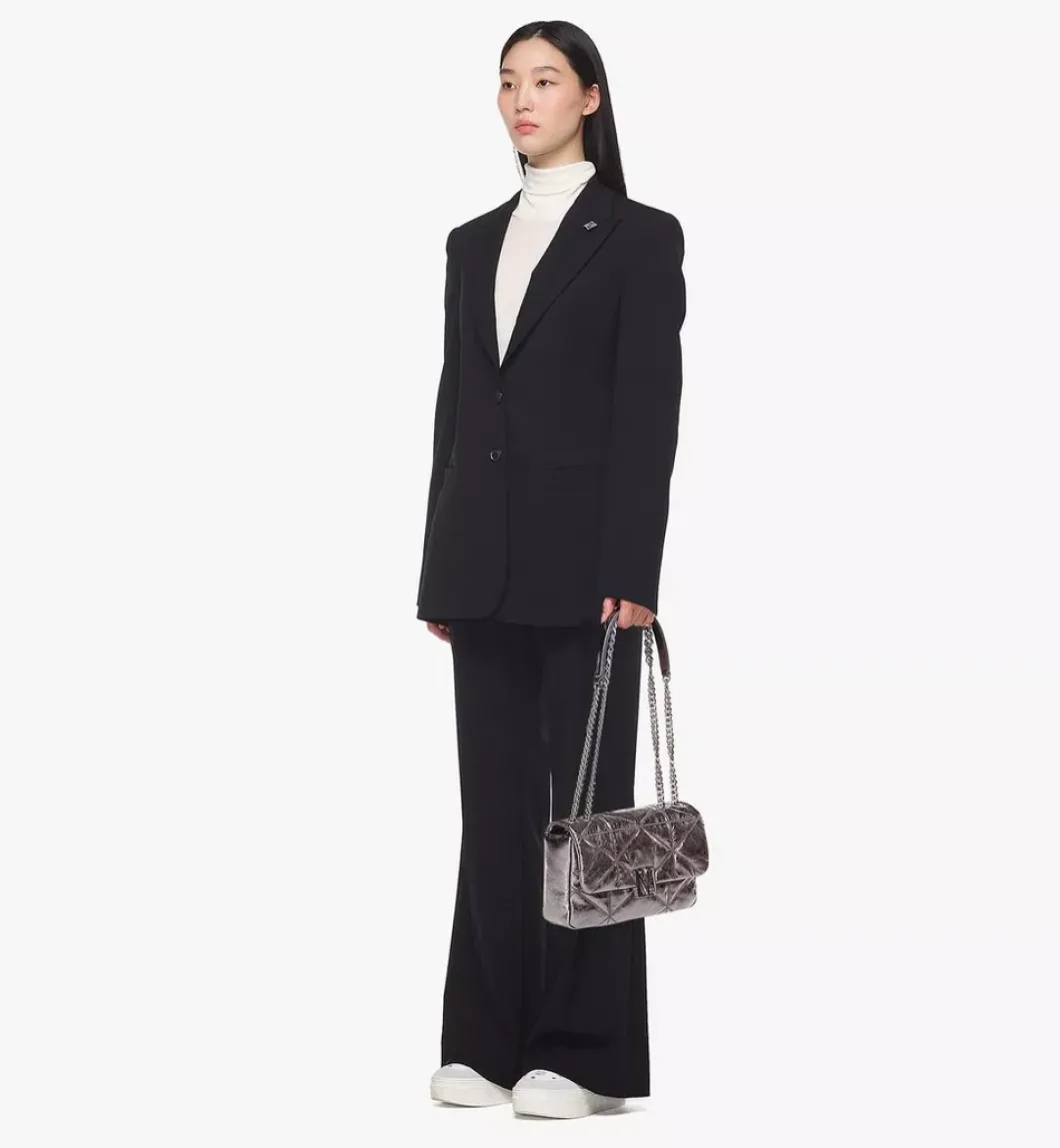 Travia Quilted Shoulder Bag In Crushed Calf Leather