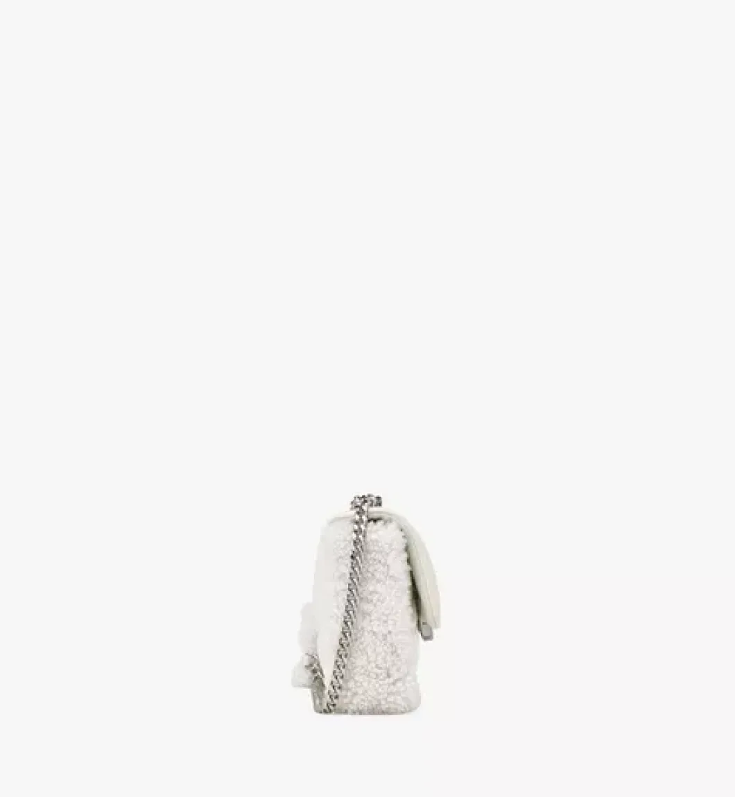 Travia Shearling Shoulder Bag In Cloud Quilted Leather