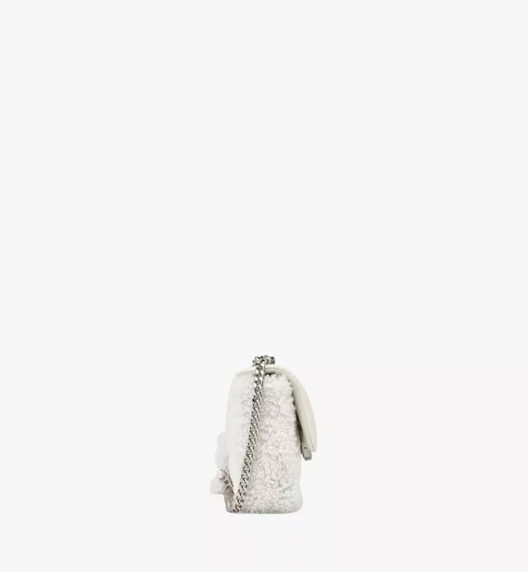 Travia Shearling Shoulder Bag In Cloud Quilted Leather
