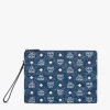 Wristlet Zip Pouch In Vintage Jacquard