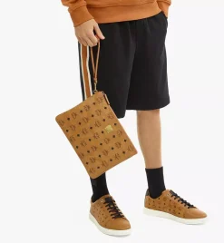 Wristlet Zip Pouch In Visetos Original