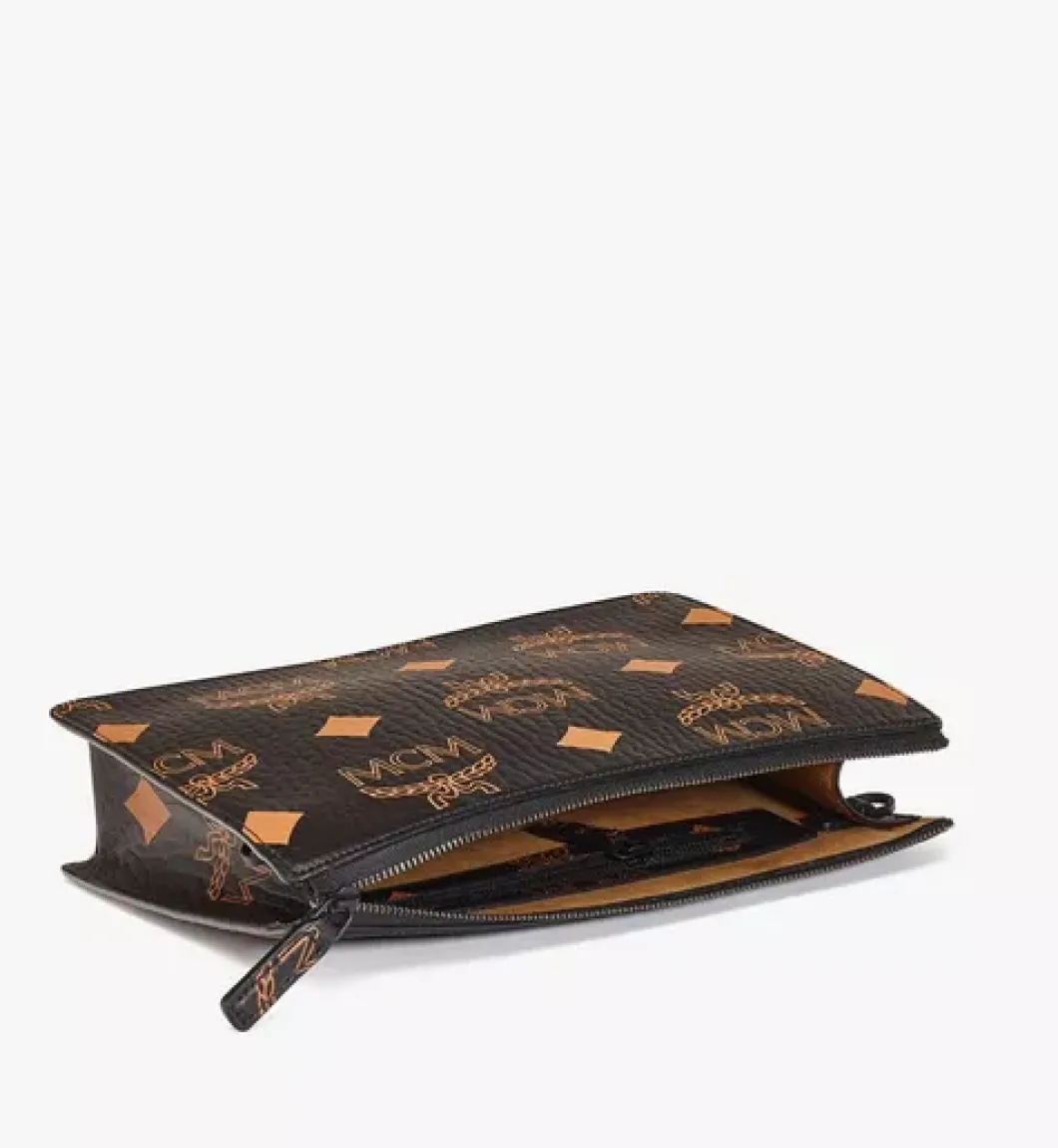 Wristlet Zip Pouch W/ Chain Strap In Maxi Visetos