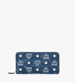 Zip Around Wallet In Vintage Jacquard