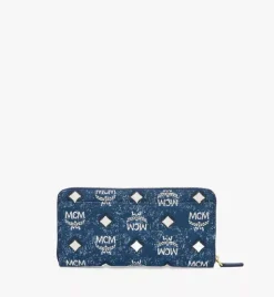 Zip Around Wallet In Vintage Jacquard