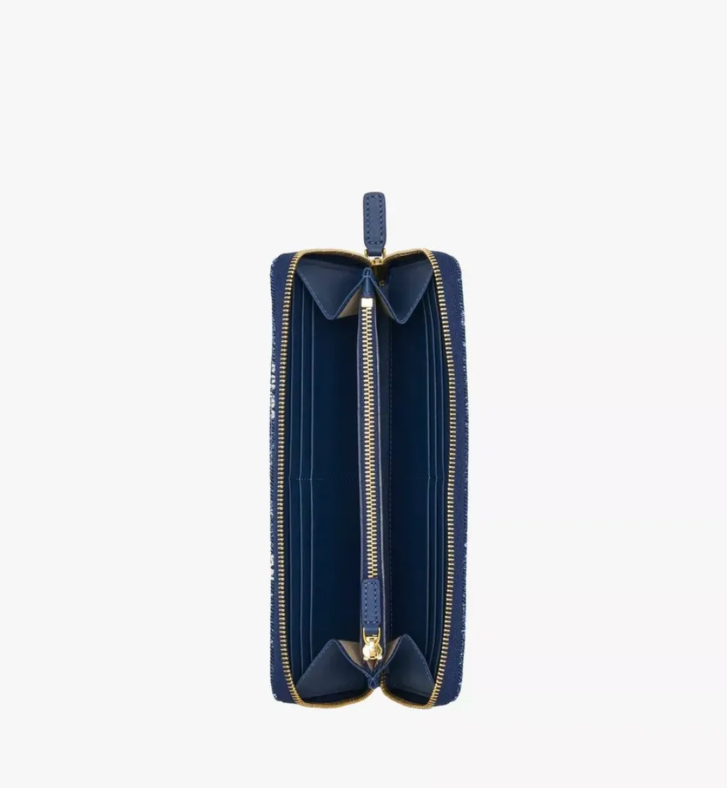 Zip Around Wallet In Vintage Jacquard