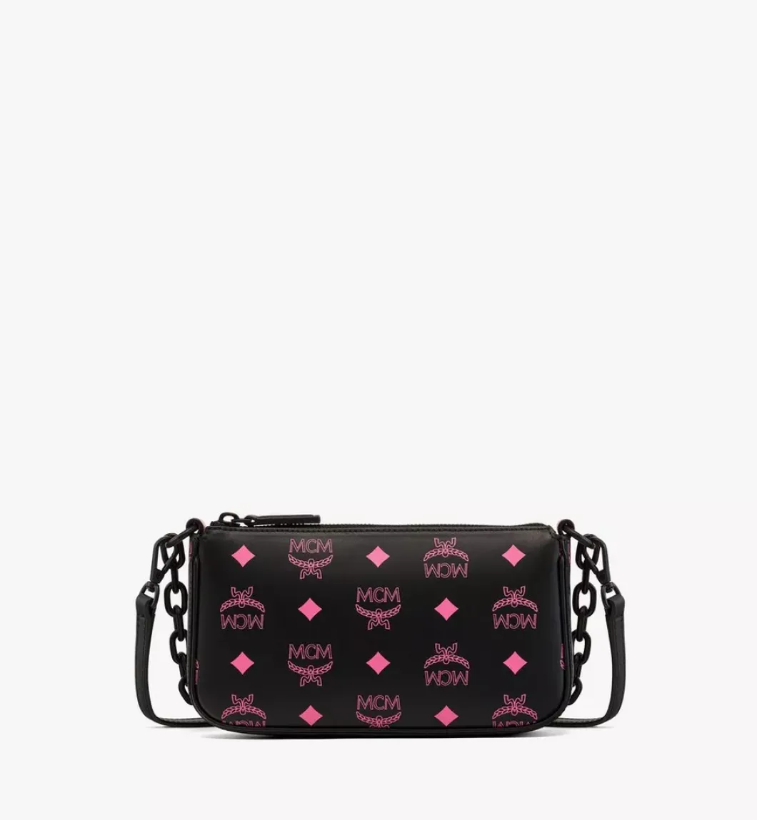 Zip Pouch In Color Splash Logo Leather