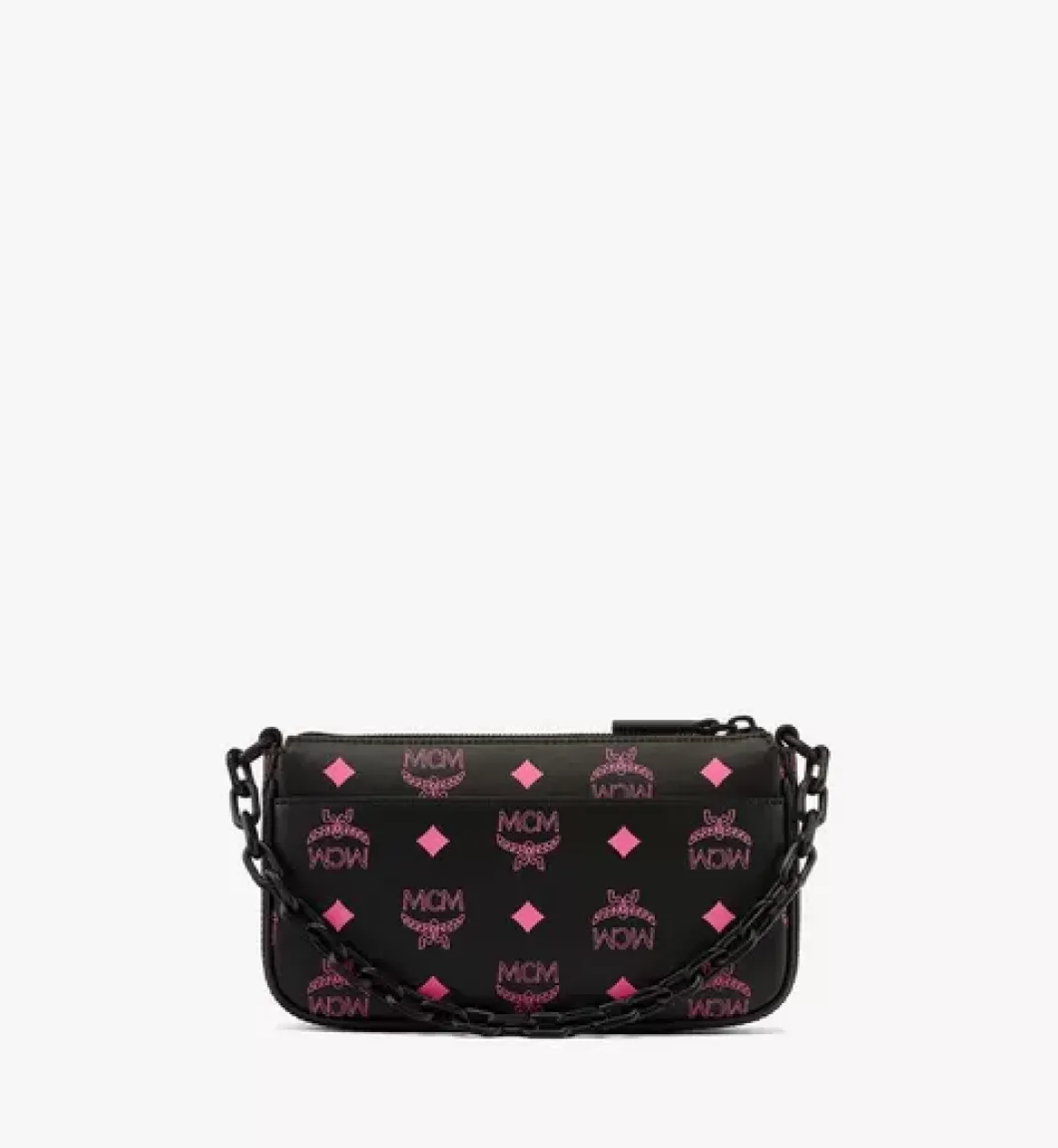 Zip Pouch In Color Splash Logo Leather