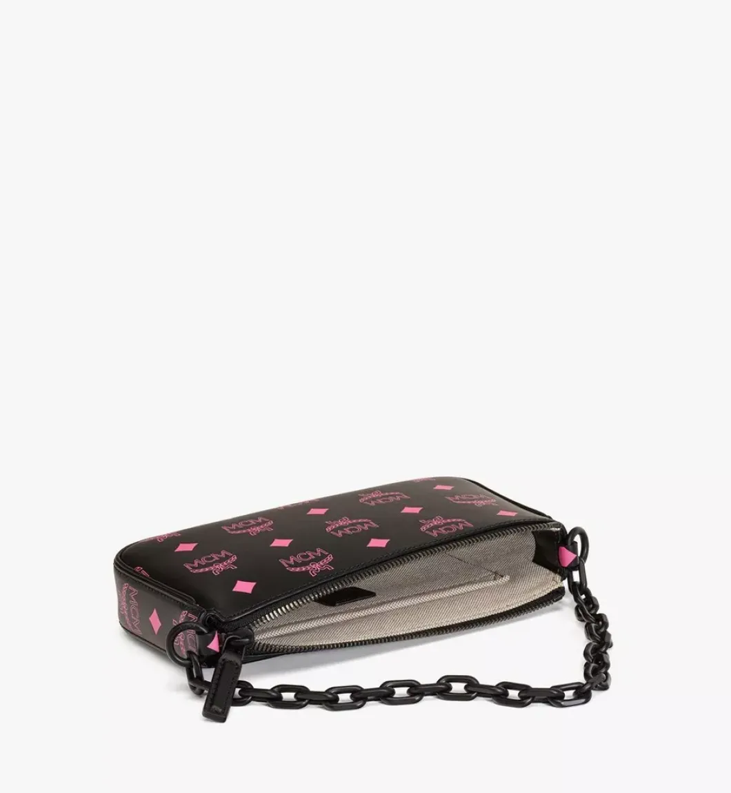 Zip Pouch In Color Splash Logo Leather